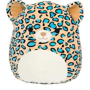 16" Squishmallows Liv Teal Leopard Plush NWT